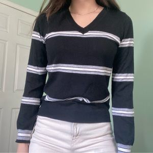 striped knit sweater